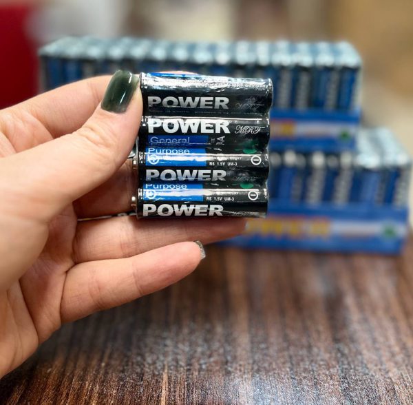 باتری خشابی نیم قلمی پاور بسته 4 عددی